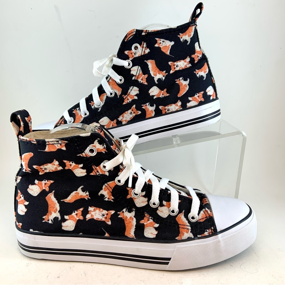 Hot Topic Black Corgi High Top Sneakers, size 8 - Picture 4 of 11
